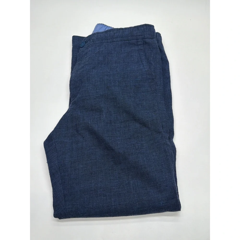Tommy Bahama Mens Blue Linen Blend Relaxed Coastal Pants Size Medium 32x28